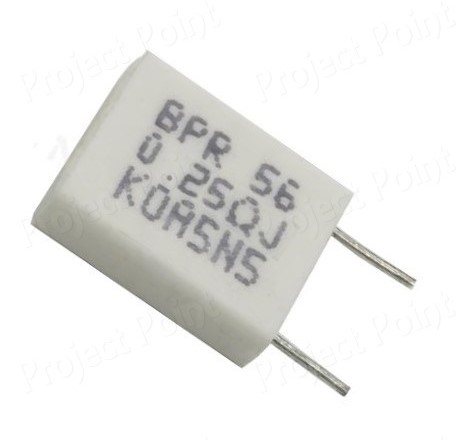 0.25 Ohm 5W Non-inductive Ceramic Cement Resistor - BPR56 (Min Order Quantity 1pc for this Product)