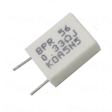 0.33 Ohm 5W Non-inductive Ceramic Cement Resistor - BPR56 (Min Order Quantity 1pc for this Product)