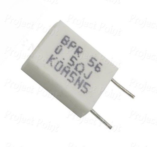 0.5 Ohm 5W Non-inductive Ceramic Cement Resistor - BPR56 (Min Order Quantity 1pc for this Product)