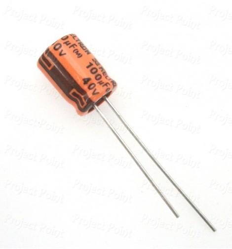 100uF 40V Electrolytic Capacitor - Keltron (Min Order Quantity 1pc for this Product)