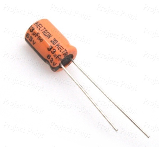 33uF 63V Electrolytic Capacitor - Keltron (Min Order Quantity 1pc for this Product)