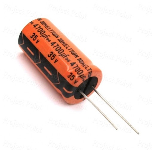 4700uF 35V Electrolytic Capacitor - Keltron (Min Order Quantity 1pc for this Product)