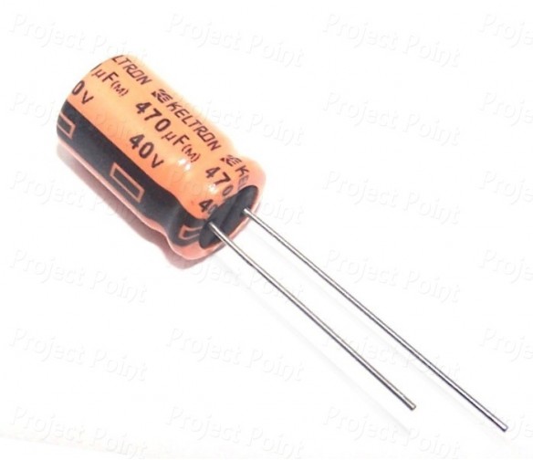 470uF 40V Electrolytic Capacitor - Keltron (Min Order Quantity 1pc for this Product)