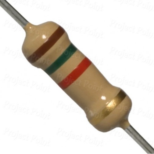 1.5K Ohm 1W Carbon Film Resistor 5% - High Quality (Min Order Quantity 1pc for this Product)