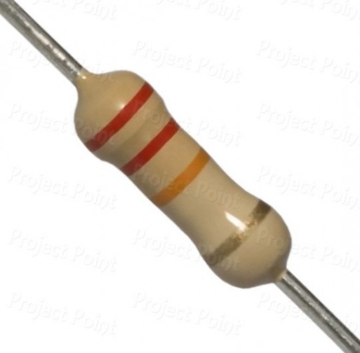 22K Ohm 1W Carbon Film Resistor 5% - High Quality (Min Order Quantity 1pc for this Product)
