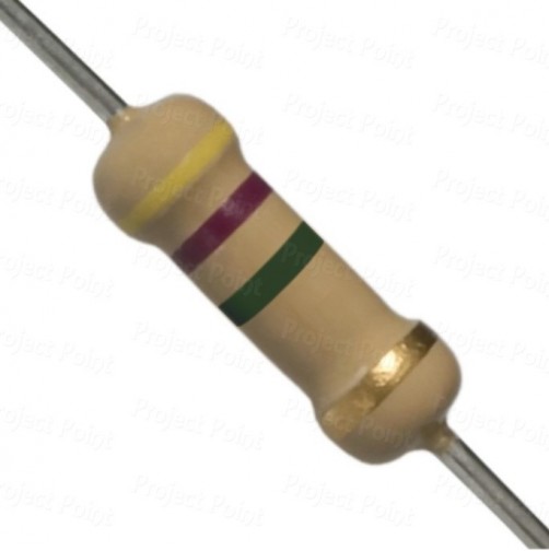 4.7M Ohm 1W Carbon Film Resistor 5% - High Quality (Min Order Quantity 1pc for this Product)