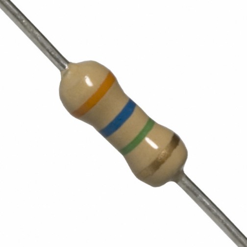 3.6M Ohm 0.25W Carbon Film Resistor 5% - High Quality (Min Order Quantity 1pc for this Product)