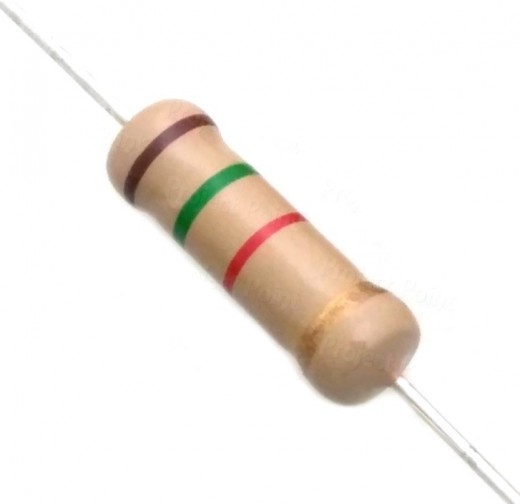 1.5K Ohm 2W Carbon Film Resistor 5% - High Quality (Min Order Quantity 1pc for this Product)