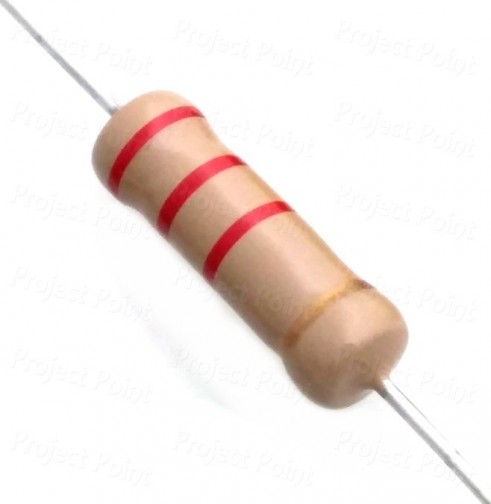 2.2K Ohm 2W Carbon Film Resistor 5% - High Quality (Min Order Quantity 1pc for this Product)