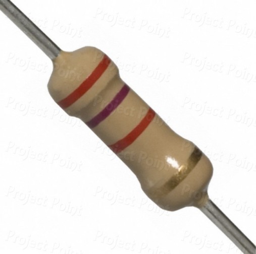 2.7K Ohm 1W Carbon Film Resistor 5% - High Quality (Min Order Quantity 1pc for this Product)