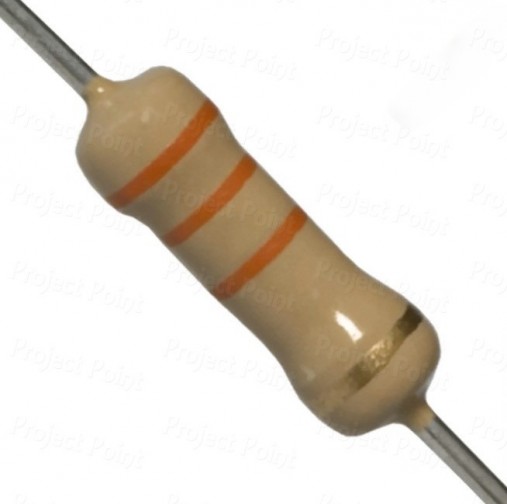 33K Ohm 2W Carbon Film Resistor 5% - High Quality (Min Order Quantity 1pc for this Product)