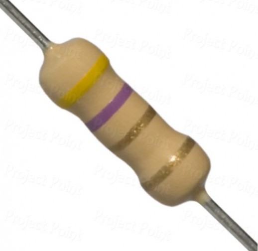 4.7 Ohm 2W Carbon Film Resistor 5% - High Quality (Min Order Quantity 1pc for this Product)