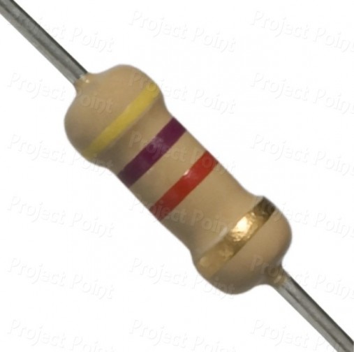 4.7K Ohm 2W Carbon Film Resistor 5% - High Quality (Min Order Quantity 1pc for this Product)