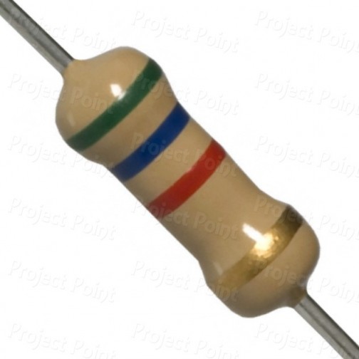 5.6K Ohm 2W Carbon Film Resistor 5% - High Quality (Min Order Quantity 1pc for this Product)