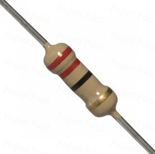 22 Ohm 0.5W Carbon Film Resistor 5% - Medium Quality (Min Order Quantity 1pc for this Product)