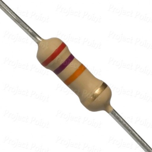 27K Ohm 0.5W Carbon Film Resistor 5% - High Quality (Min Order Quantity 1pc for this Product)