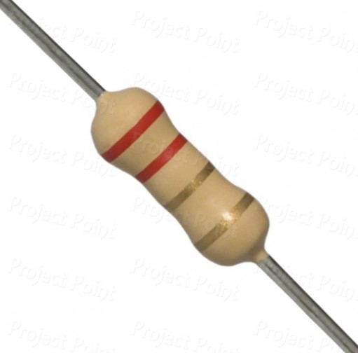 2.2 Ohm 0.5W Carbon Film Resistor 5% - Medium Quality (Min Order Quantity 1pc for this Product)