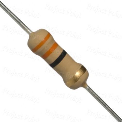 33 Ohm 0.5W Carbon Film Resistor 5% - High Quality (Min Order Quantity 1pc for this Product)