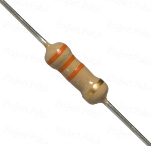 33K Ohm 0.5W Carbon Film Resistor 5% - High Quality (Min Order Quantity 1pc for this Product)