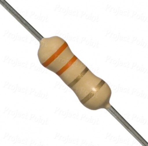 3.3 Ohm 0.5W Carbon Film Resistor 5% - High Quality (Min Order Quantity 1pc for this Product)