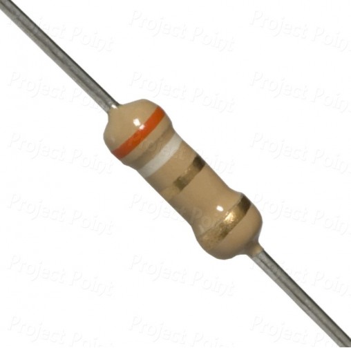 3.9 Ohm 0.5W Carbon Film Resistor 5% - High Quality (Min Order Quantity 1pc for this Product)