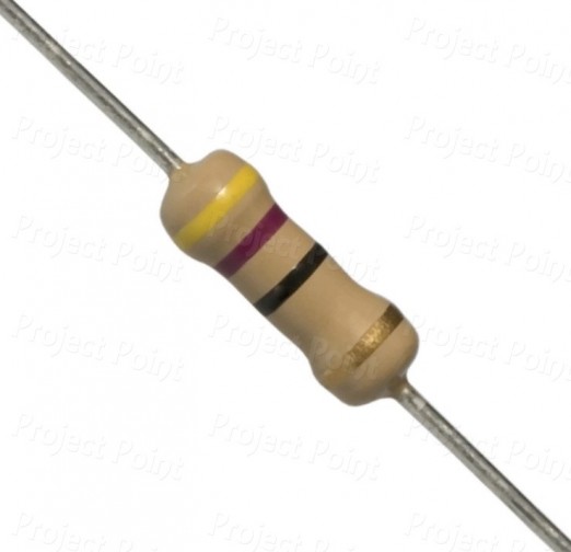 47 Ohm 0.5W Carbon Film Resistor 5% - Medium Quality (Min Order Quantity 1pc for this Product)