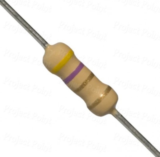 4.7 Ohm 0.5W Carbon Film Resistor 5% - Medium Quality (Min Order Quantity 1pc for this Product)