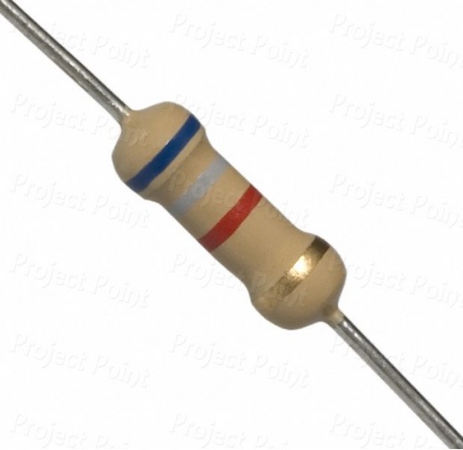 6.8K Ohm 0.5W Carbon Film Resistor 5% - High Quality (Min Order Quantity 1pc for this Product)