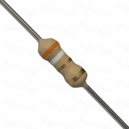 3.9 Ohm 0.25W Carbon Film Resistor 5% - High Quality (Min Order Quantity 1pc for this Product)