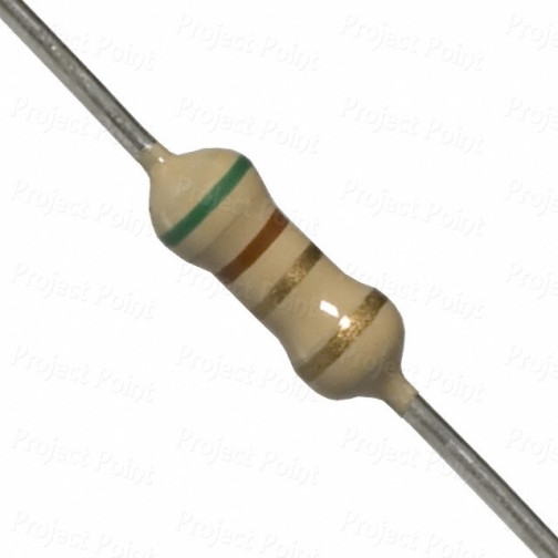 5.1 Ohm 0.25W Carbon Film Resistor 5% - High Quality (Min Order Quantity 1pc for this Product)