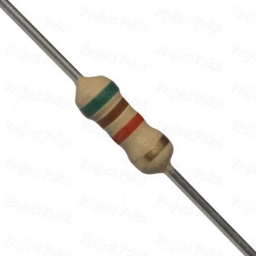5.1K Ohm 0.25W Carbon Film Resistor 5% - High Quality (Min Order Quantity 1pc for this Product)