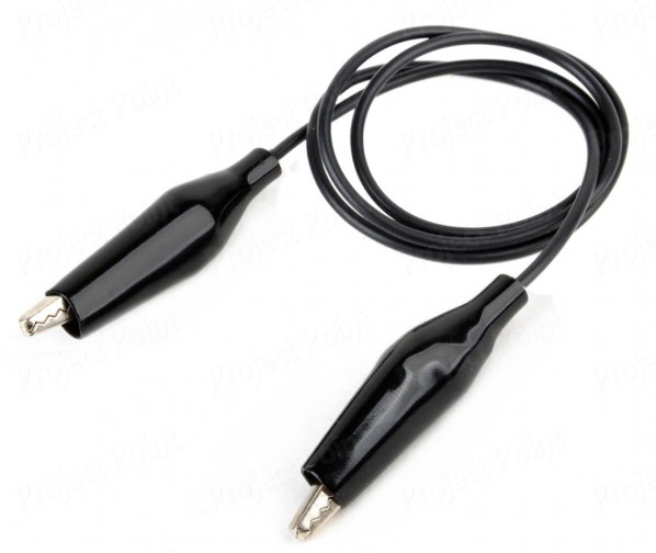 Alligator to Alligator (Crocodile) Jumper Cable - 10A 40cm Black (Min Order Quantity 1pc for this Product)