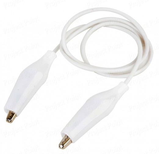 Alligator to Alligator (Crocodile) Jumper Cable - 6A 100cm White (Min Order Quantity 1pc for this Product)
