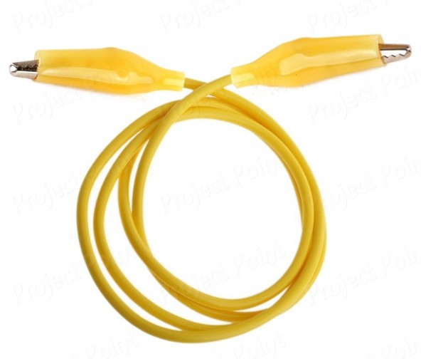 Alligator to Alligator (Crocodile) Jumper Cable - 6A 20cm Yellow (Min Order Quantity 1pc for this Product)