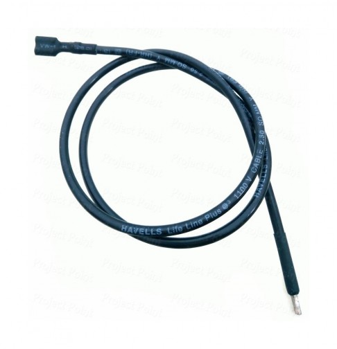 24A Battery Cable - Female Spade Terminals to Open Wire - 150cms Black (Min Order Quantity 1pc for this Product)