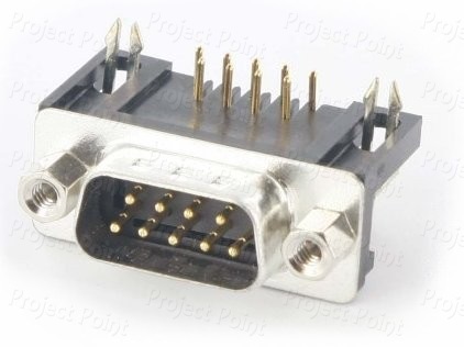 DB9 9-Pin D-sub Connector PCB Mount Right Angle Male (Min Order Quantity 1pc for this Product)