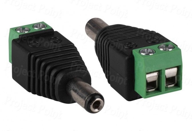 Male DC Power adapter - 2.1mm DC Plug with Screw Terminals (Min Order Quantity 1pc for this Product)