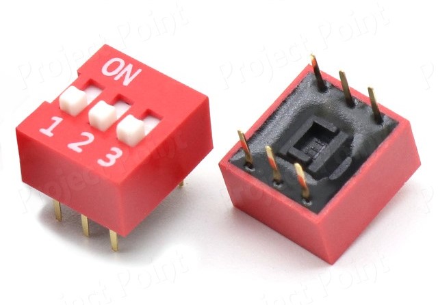 Dip Switch 3 Way - Red (Min Order Quantity 1pc for this Product)