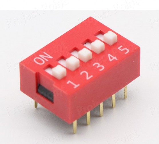 Dip Switch 5 Way - Red (Min Order Quantity 1pc for this Product)