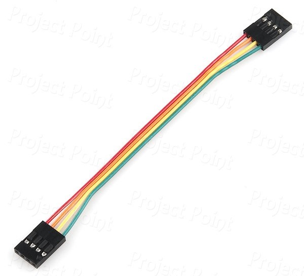 4 Pin Ribbon Cable Female to Female Jumper Wires 18cms, 4 Way