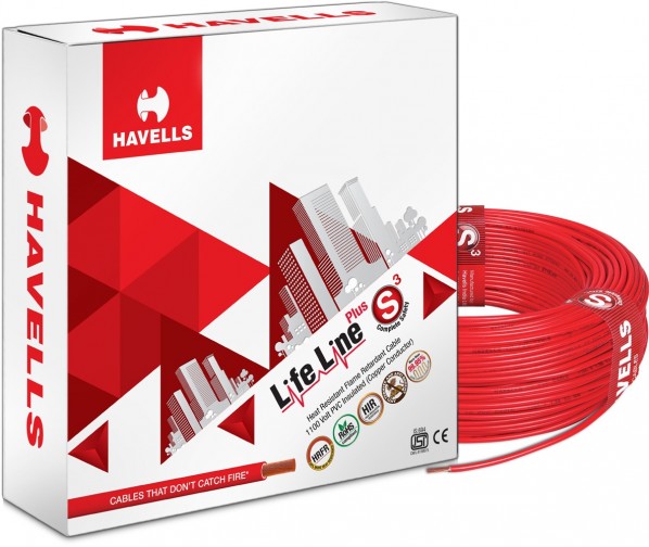 Havells PVC Cable - Insulated Flexible Wire 1 Sq.mm Red - 1Mtr (Min Order Quantity 1mtr for this Product)