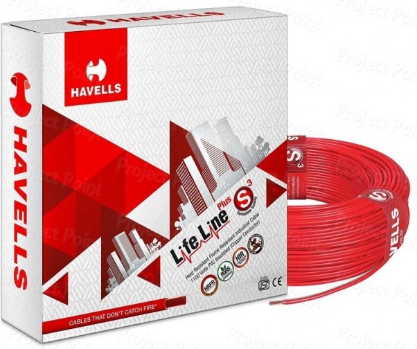 Havells Lifeline Plus Cable - PVC Insulated Flexible Wire 1.5 Sq.mm Red - 1Mtr (Min Order Quantity 1mtr for this Product)