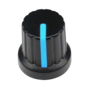12mm Black Plastic Knob With Blue Pointer