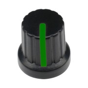 12mm Black Plastic Knob With Green Pointer