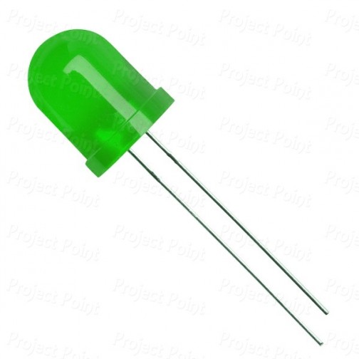 LED Green 10mm Diffused Lens (Min Order Quantity 1pc for this Product)