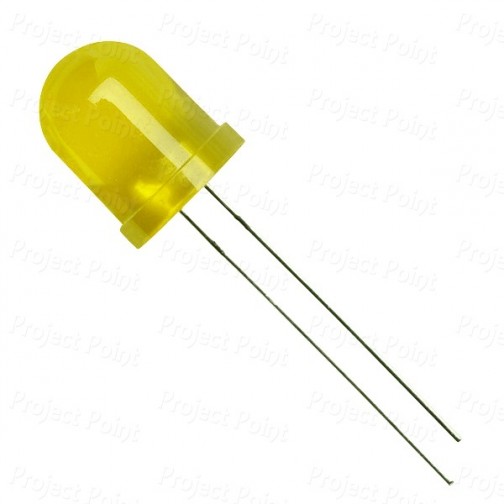 LED Yellow 10mm Diffused Lens - Low Quality (Min Order Quantity 1pc for this Product)