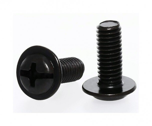 M3 Phillips Round Pan Washer Head Machine Screw - 10mm Black (Min Order Quantity 1pc for this Product)