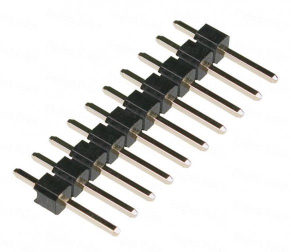 10-Pin 11mm Brass Straight Male Header - Berg Strip (Min Order Quantity 1pc for this Product)