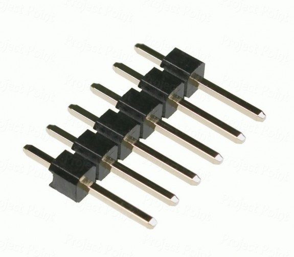 6-Pin 11mm Brass Straight Male Header - Berg Strip (Min Order Quantity 1pc for this Product)