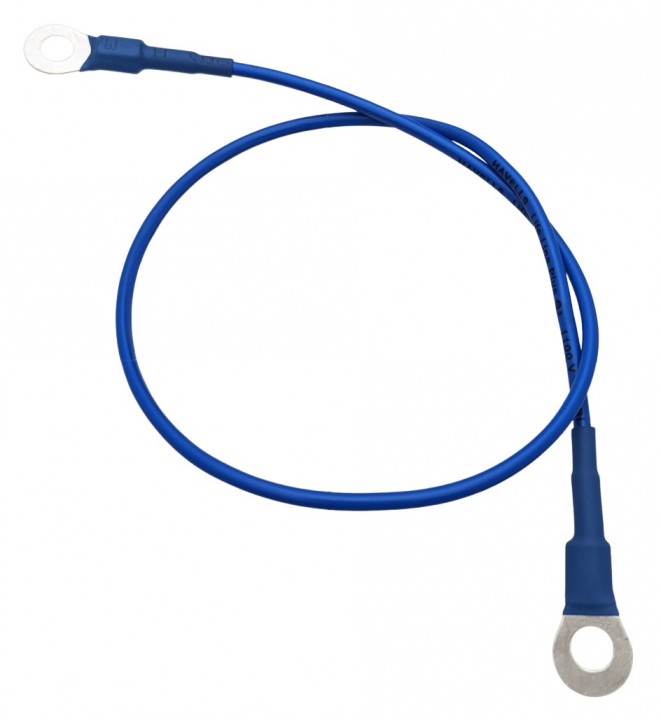 Jumper Cable, 6mm Ring Type Lug to Lug Terminals, 18A 35cm Blue